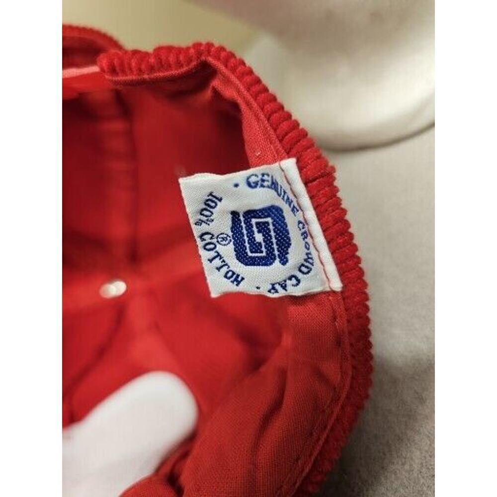 GRACO Manufacturing Red Corduroy Snapback Trucker Hat Vintage 90s - Picture 9 of 11